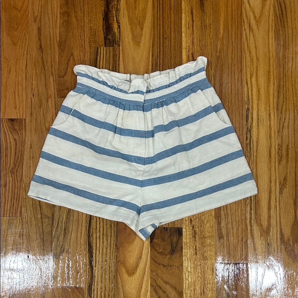 Mara Hoffman Blue and White High Waist Shorts